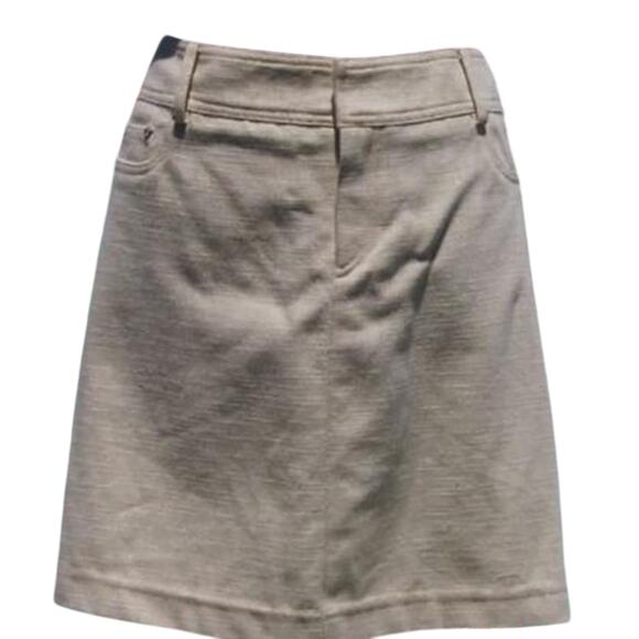 Cache Denim Gold Metallic Rhinestone Stud Pocket Corners Stretch Skirt NWT $98 - Picture 2 of 5